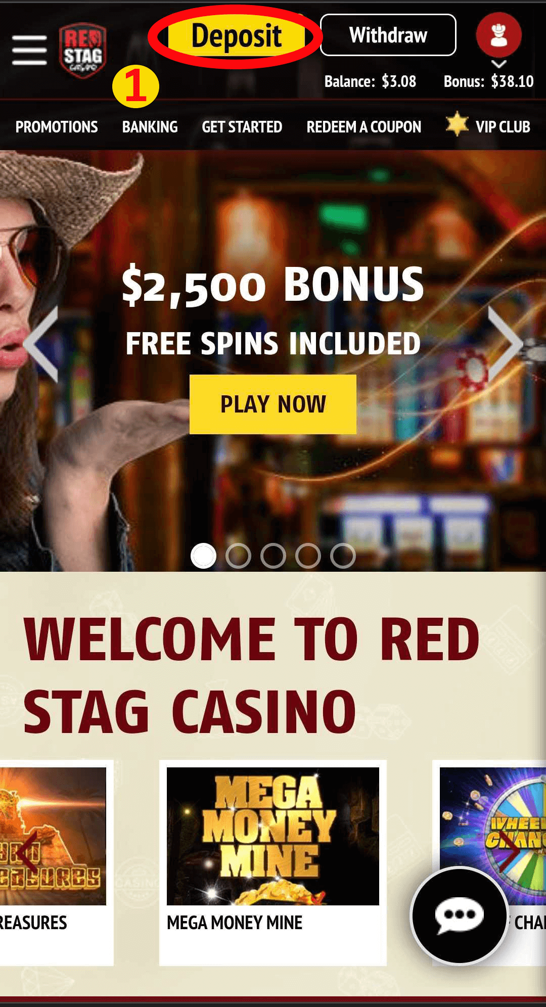 Step 1 - Click Deposit Button